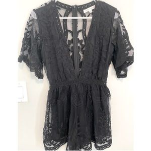 Black lace romper